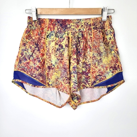 Lululemon Hotty Hot Women's Purple Seawheeze Shorts 4" Inseam Linef Size 6  Tall - Picture 1 of 14